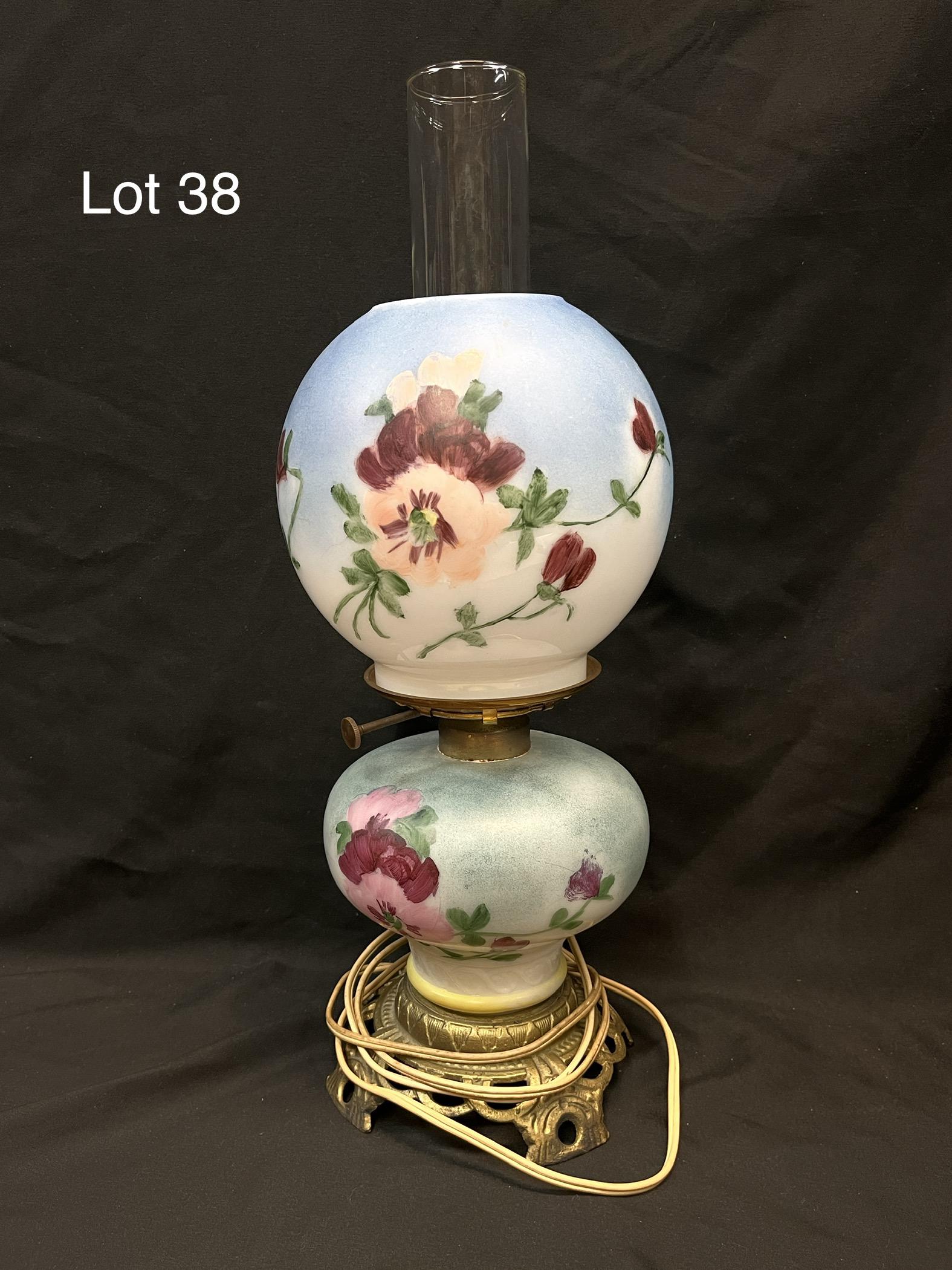 Antique Converted Gone With the Wind Lamp (1 of 7)