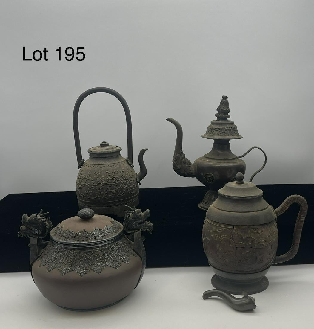 Collection of Antique Asian Pots and Kettles (1 of 12)