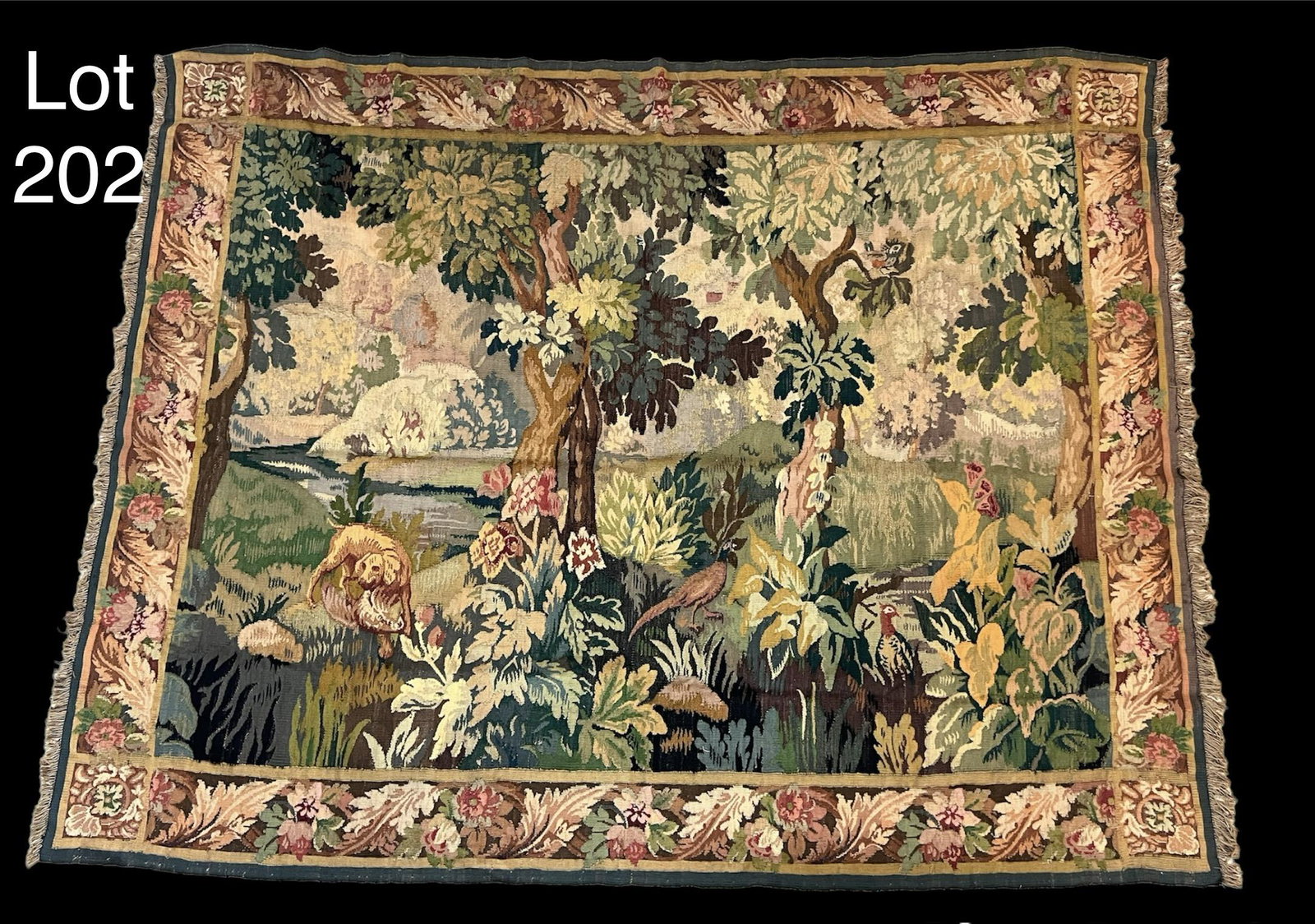 Antique Hand Woven Tapestry of Hunting Scene (1 of 6)