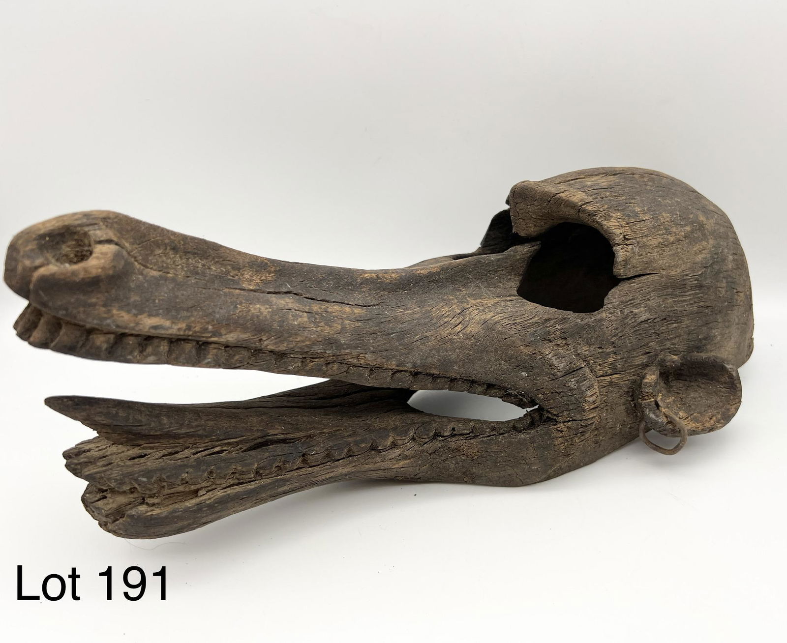 African Carved Wood Alligator Head Mask (1 of 6)