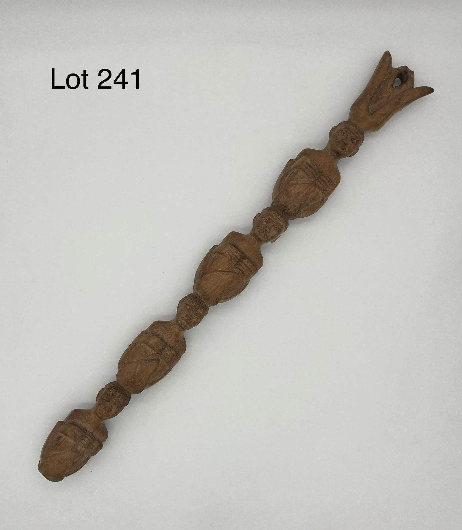 Pacific Island Baton with Carved Figures (1 of 8)