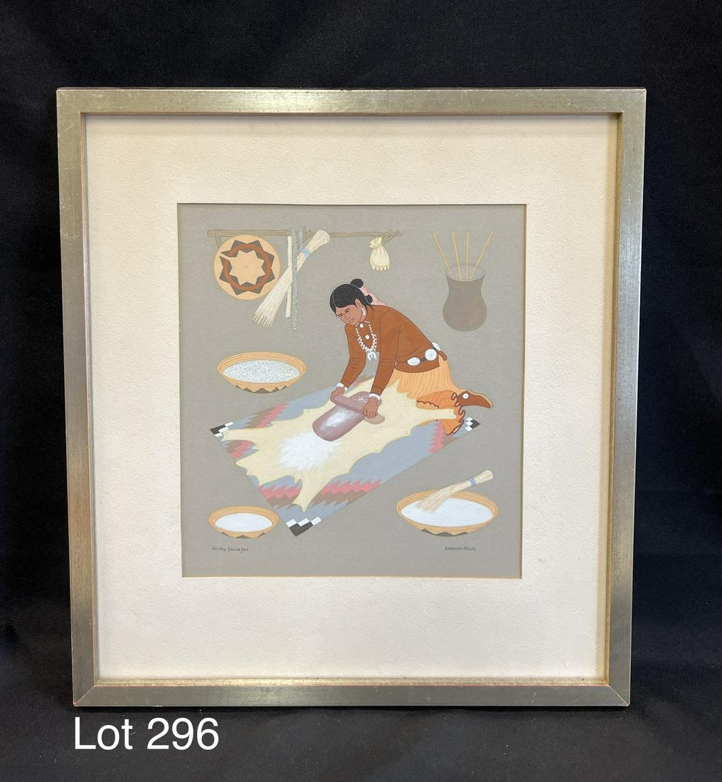 Signed Harrison Begay (1912-1917) Watercolor (1 of 6)