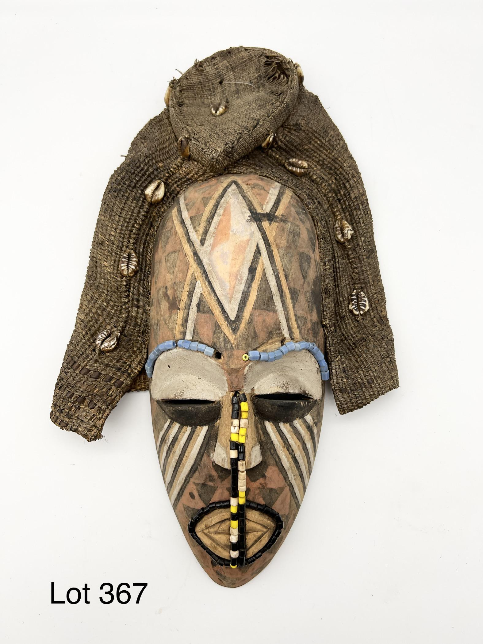 Beaded African Mask With Headdress (1 of 4)