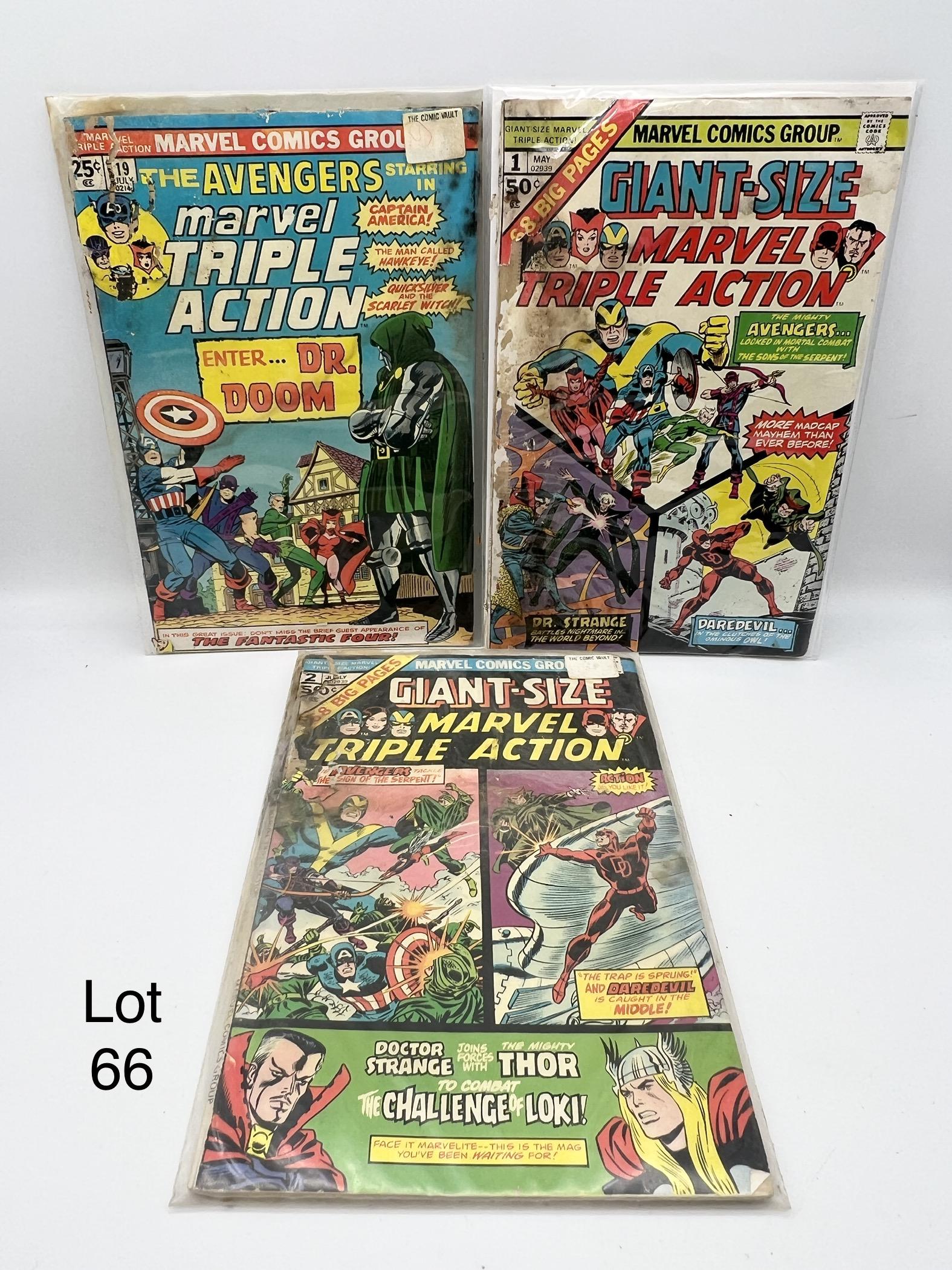 Trio of Marvel Triple Action Comic Books (1 of 4)