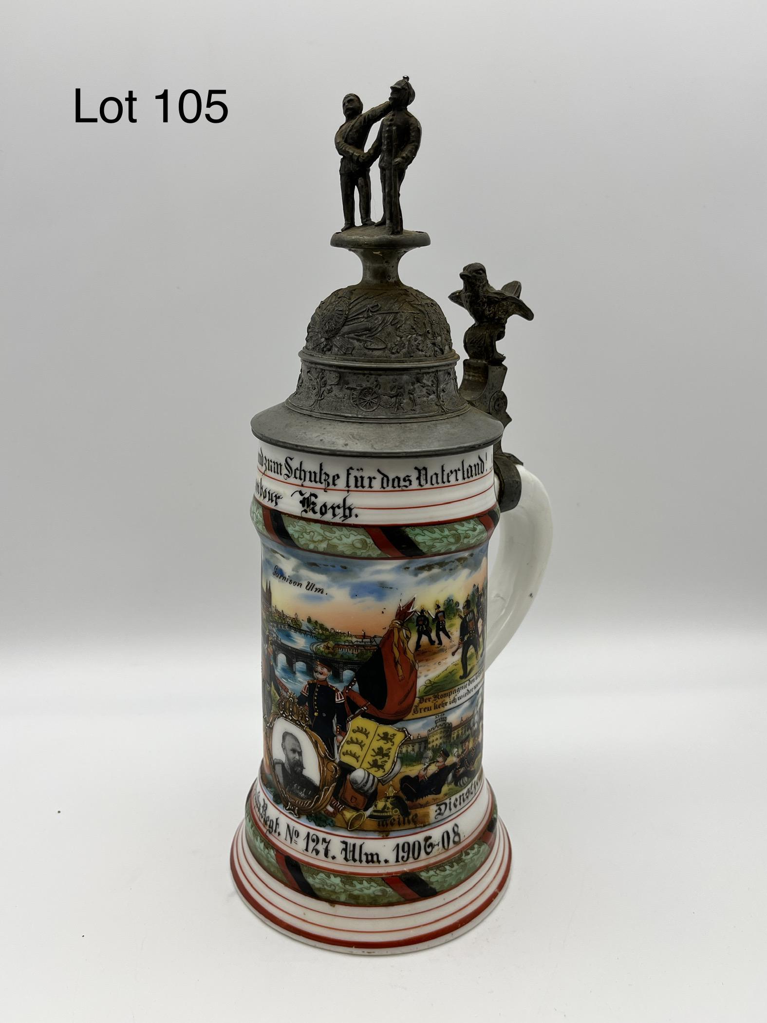 Antique Porcelain Regimental Beer Stein (1 of 10)