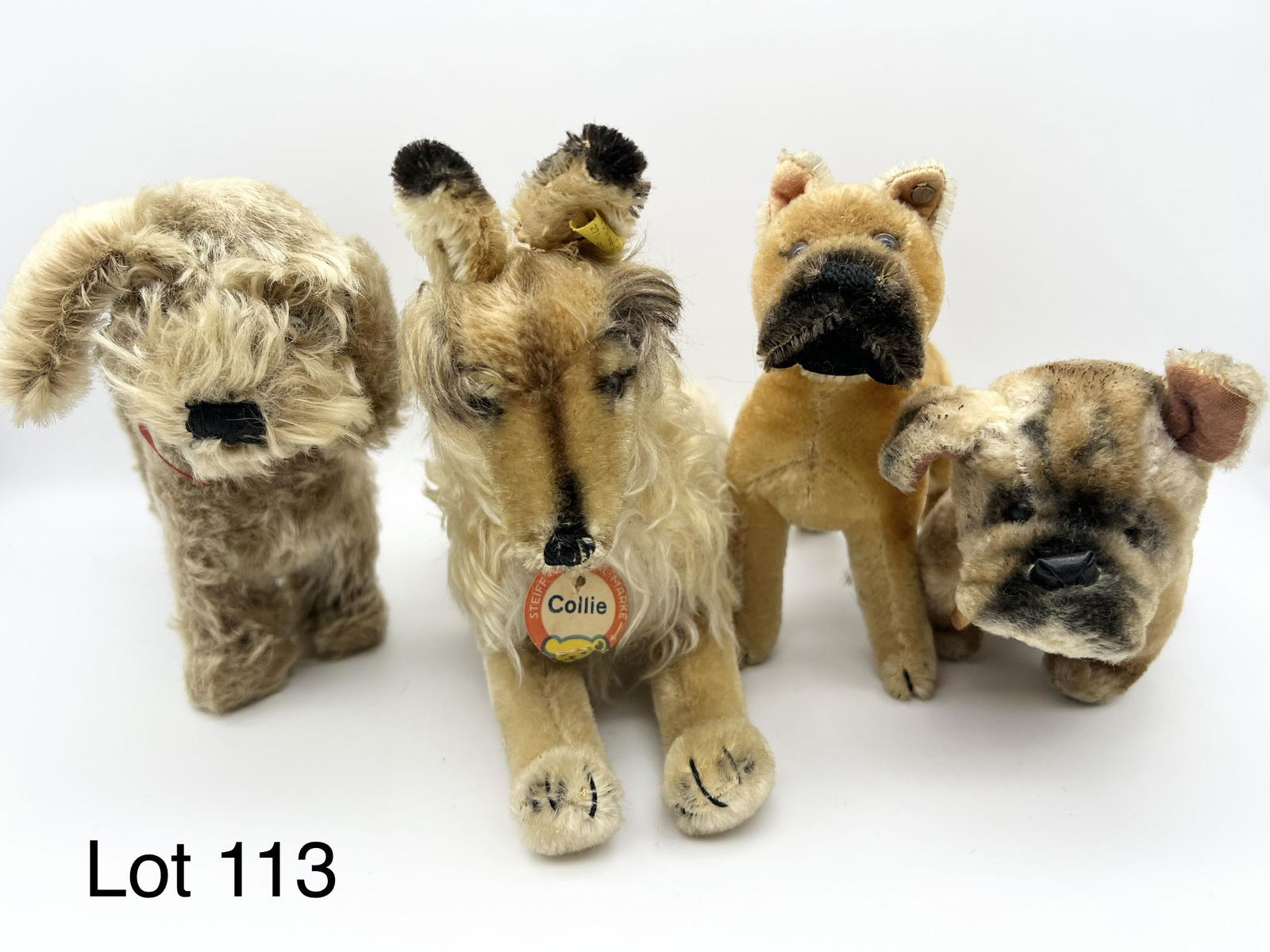 Lot of Mid 20th Century Steiff Mohair Dogs Including Collie (1 of 10)