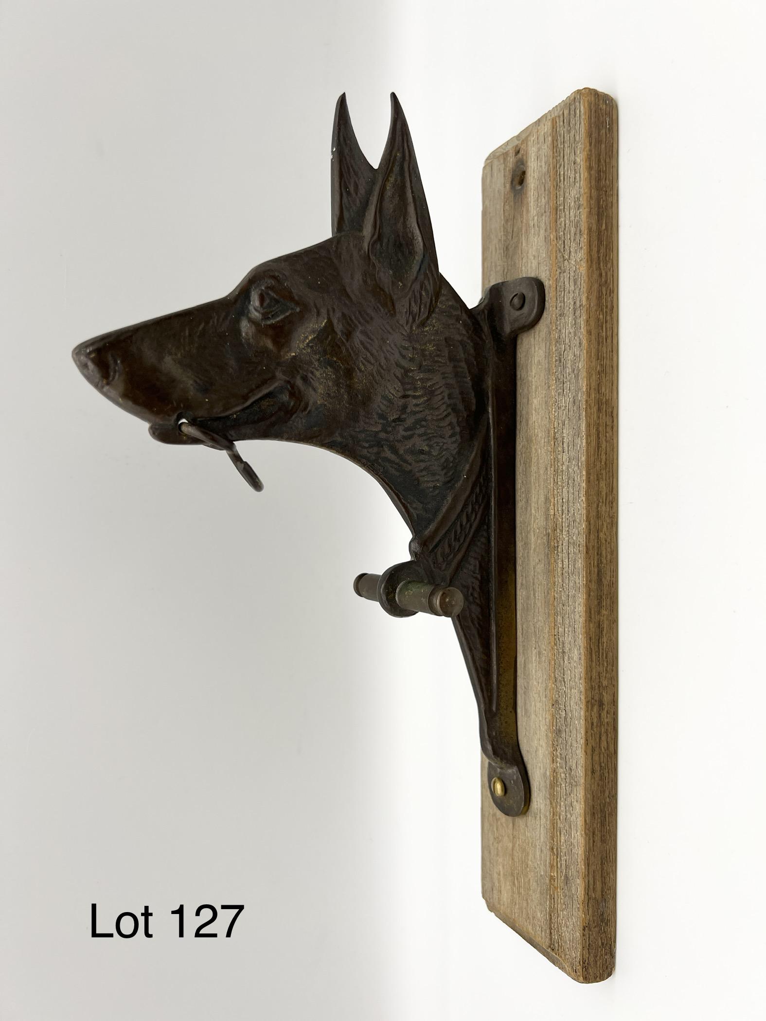 Antique House Gong Wall Mount With Bronze Dog (1 of 4)