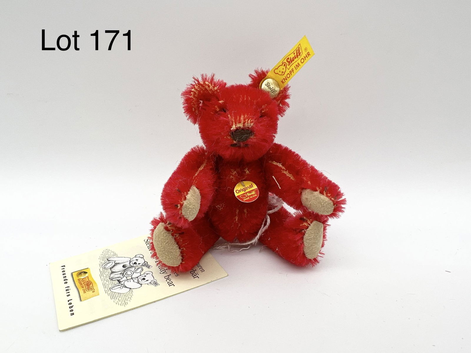 Steiff Historical Miniature Red Teddy Bear Replica (1 of 3)