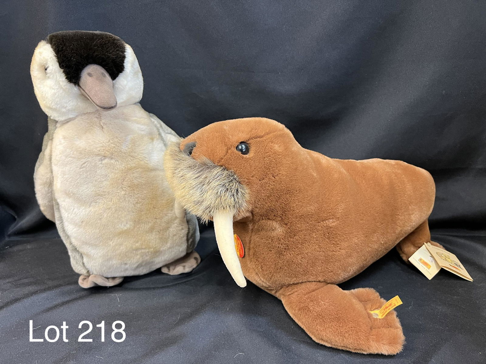 Steiff Walrus And Penguin Plush Animals