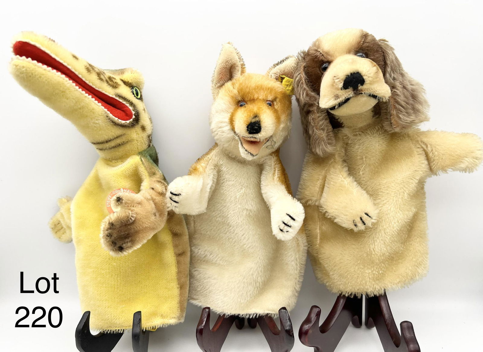 Trio of Vintage Steiff Mohair Animal Puppets (1 of 8)