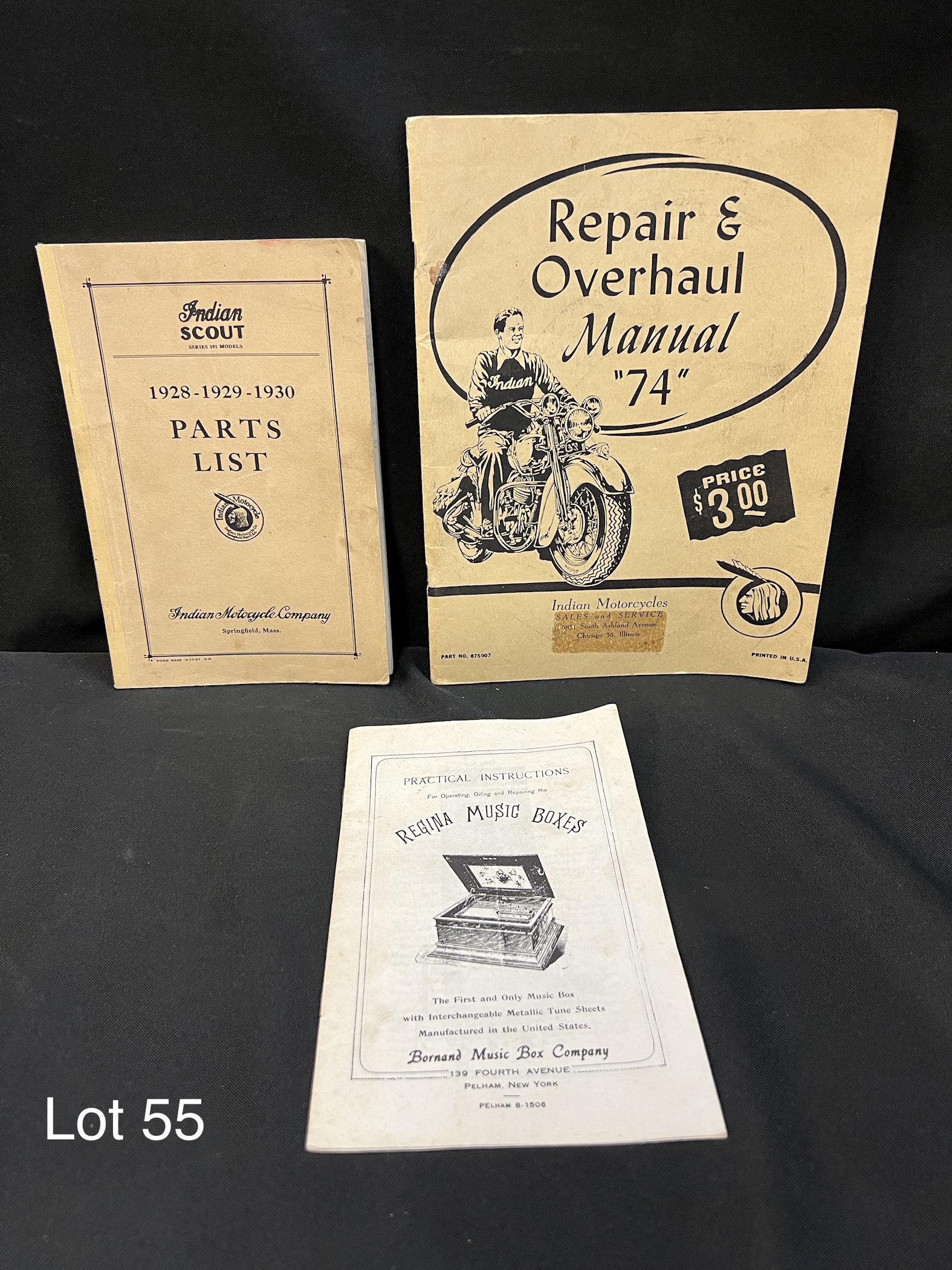Collection of Vintage Manuals Including Indian Motorcycles (1 of 12)