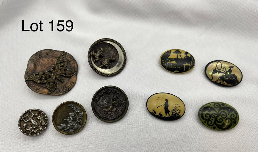 Collection Of Antique Pins And Buttons