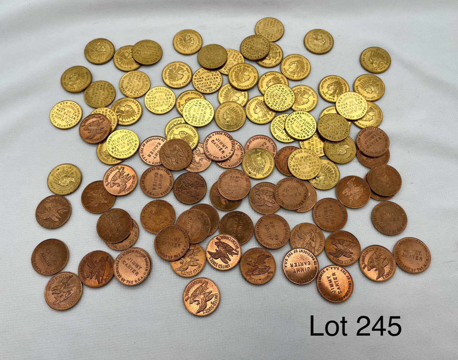 Tokens: 1 roll Jimmy Carter/1 roll New Holland