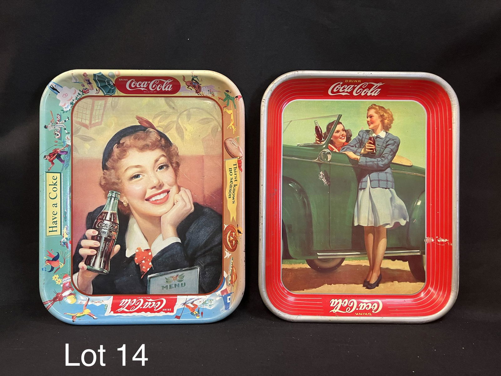 Pair of Mid Century Coca-Cola Advertisement Trays (1 of 9)