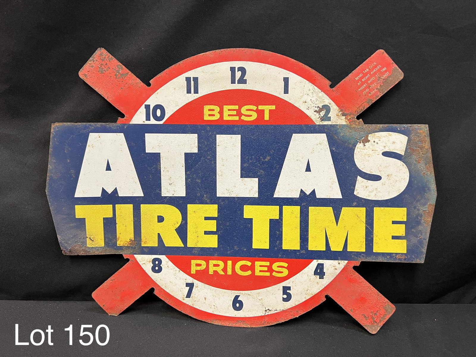 Vintage Atlas Tire Time Metal Sign (1 of 5)