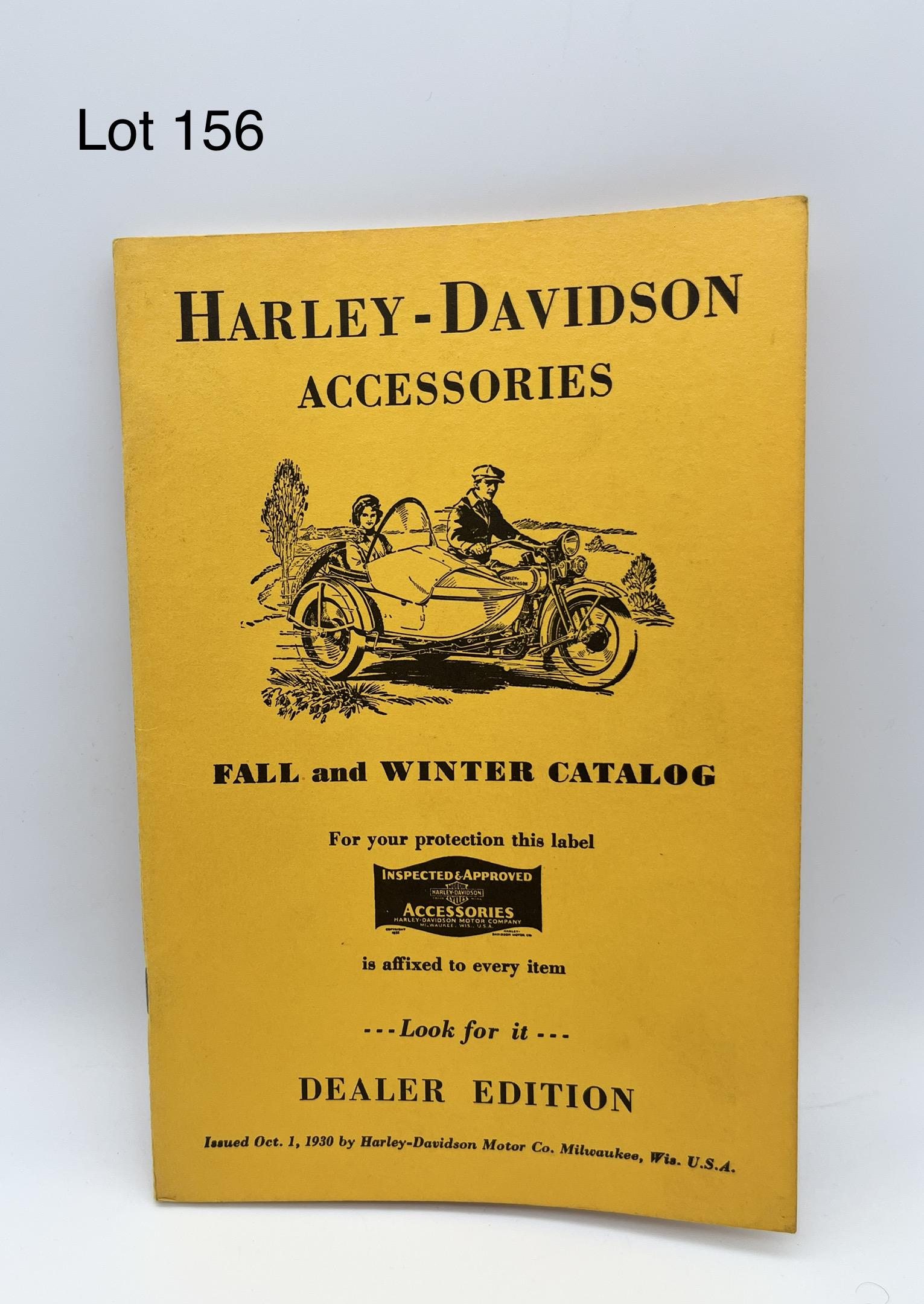 1930 Harley-Davidson Dealers Edition Fall and Winter Accessories Catalog (1 of 10)