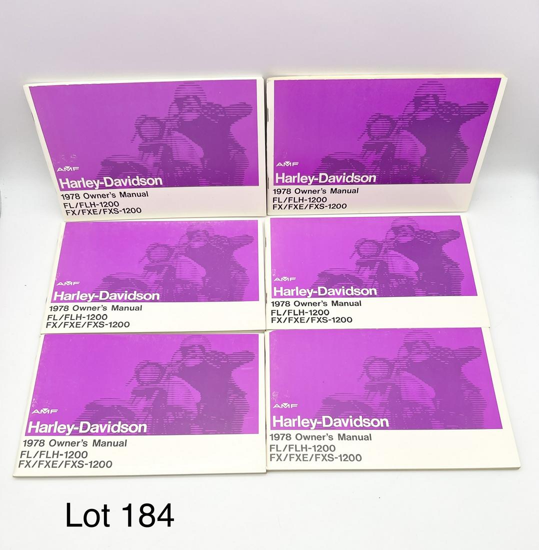Group of Harley-Davidson Owner's Manuals For 1978 FL/FLH-1200 FX/FXE/FXS-1200 Models: Lot of 6 Harley-Davidson owner's manuals for 1978 FL/FLH-1200 FX/FXE/FXS-1200.
