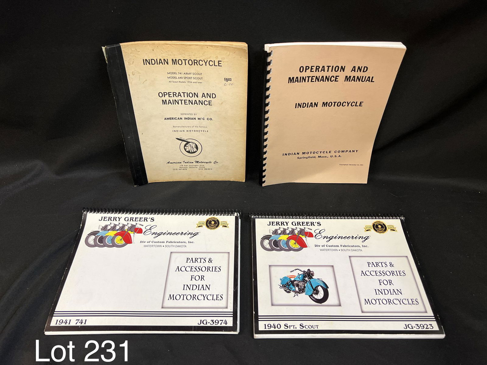 Collection of American Indian Motorcycle Co. Manuals and Parts Catalogs (1 of 6)