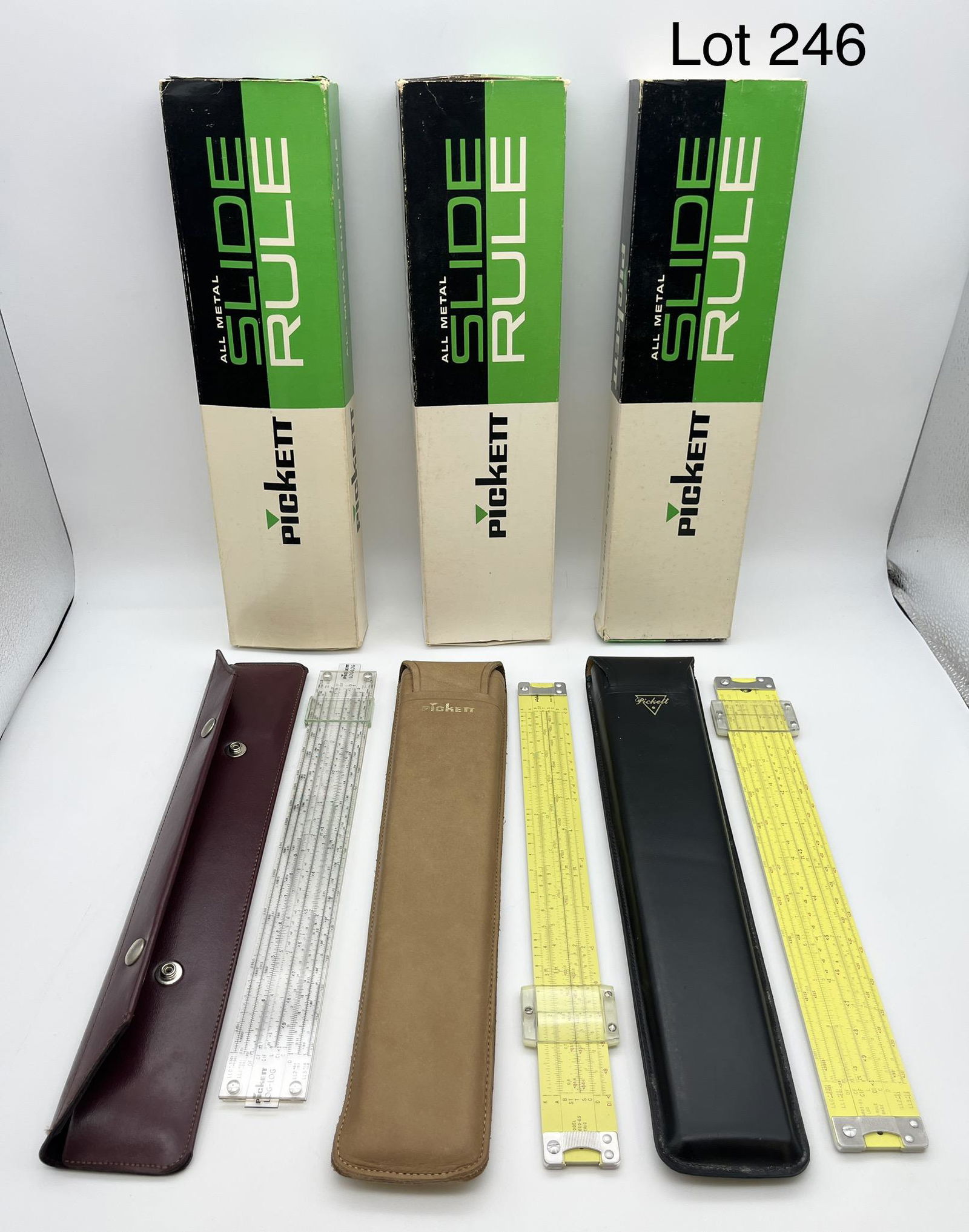 Trio of Vintage Pickett Slide Rules (1 of 11)