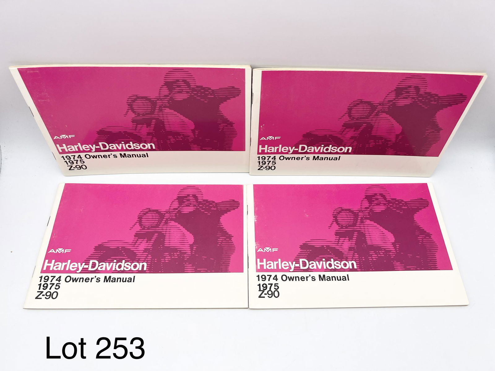 Group of 1974-75 Harley-Davidson Z-90 Owner's Manuals: Lot of 4 Harley-Davidson owner's manuals for the 1974-1975 Z-90.
