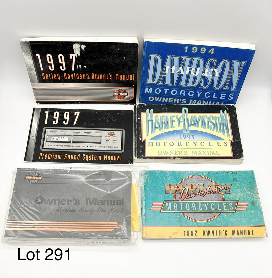 Group of Harley-Davidson Owner's Manuals from the 1990s: A variety of Harley-Davidson owner's manuals from the 1990s. Includes 1990 models, 1992 models, 1993 models, 1994 models and 1997 models.