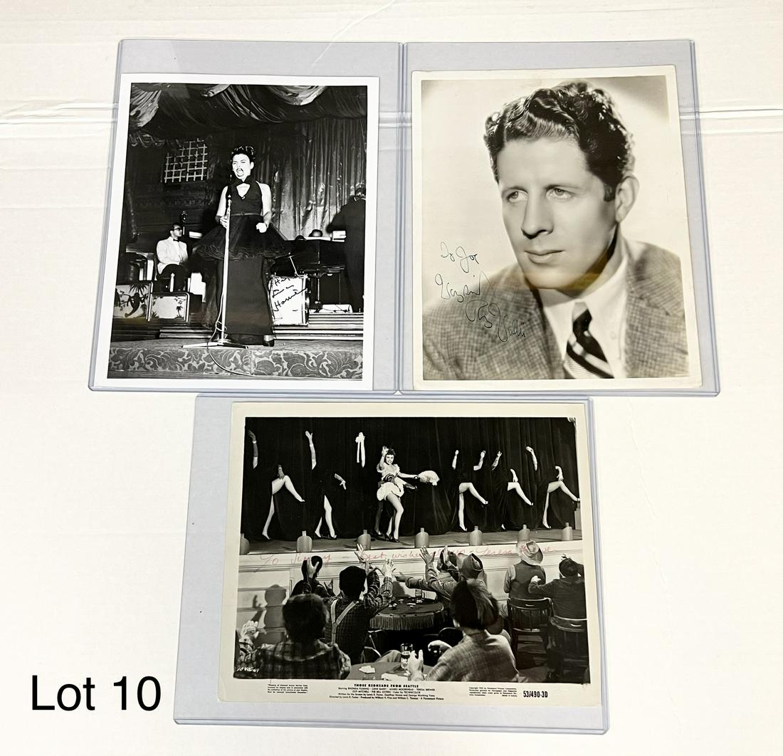 Trio of Autographed Celebrity Pictures With COA: Trio of autographed celebrity photos of Lena Horne, Teresa Brewer and Rudy Vallee. All have COAs.