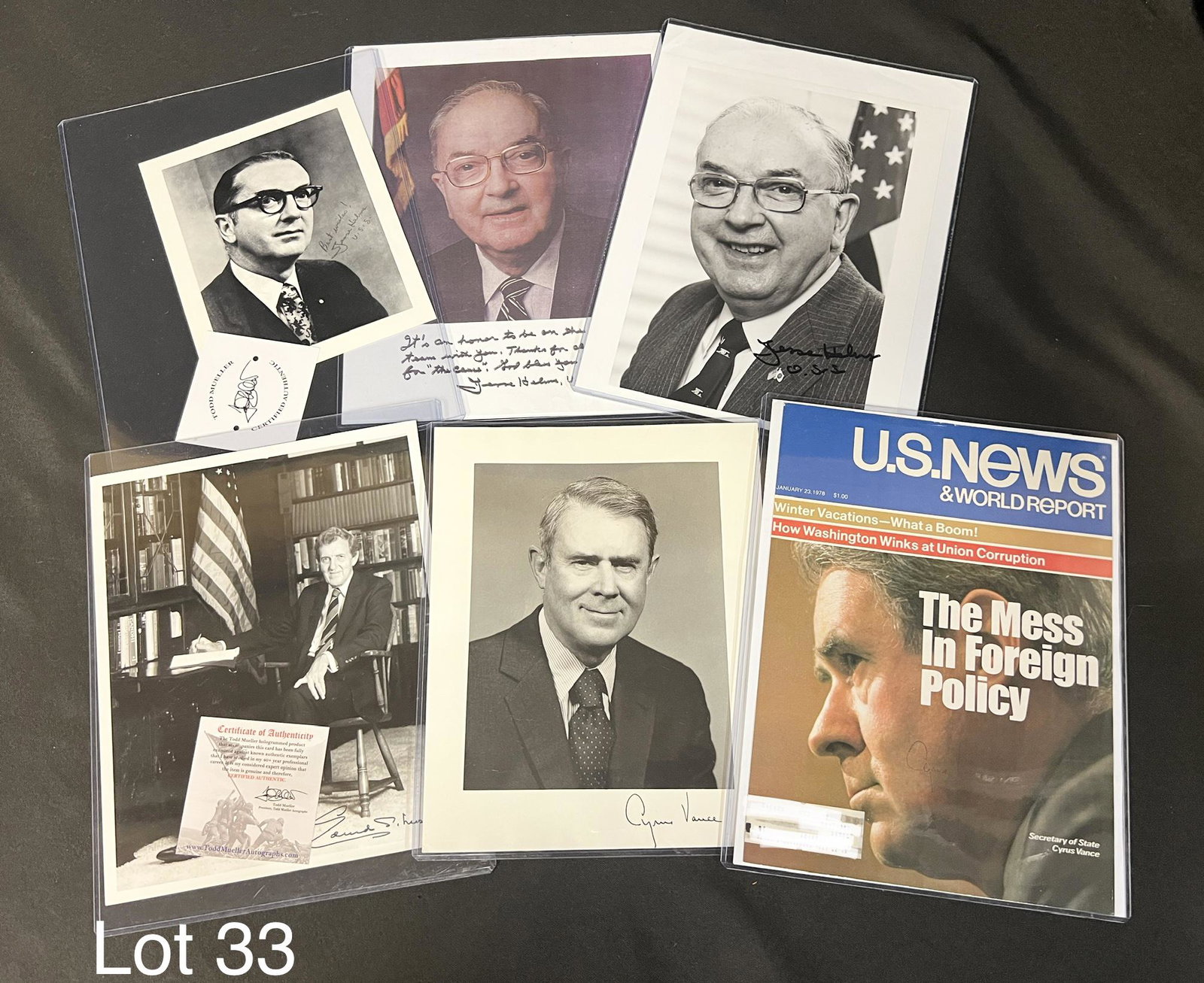 Group of Autographs Featuring Political Figures Including Jesse Helms (1 of 12)