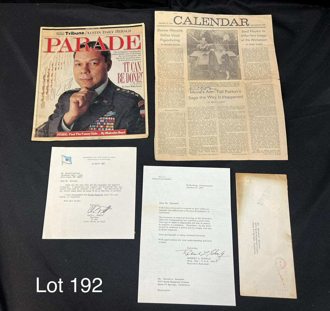 Trio of Signatures Of Historical Military Figures Including General Colin Powell and Omar Bradley (1 of 7)