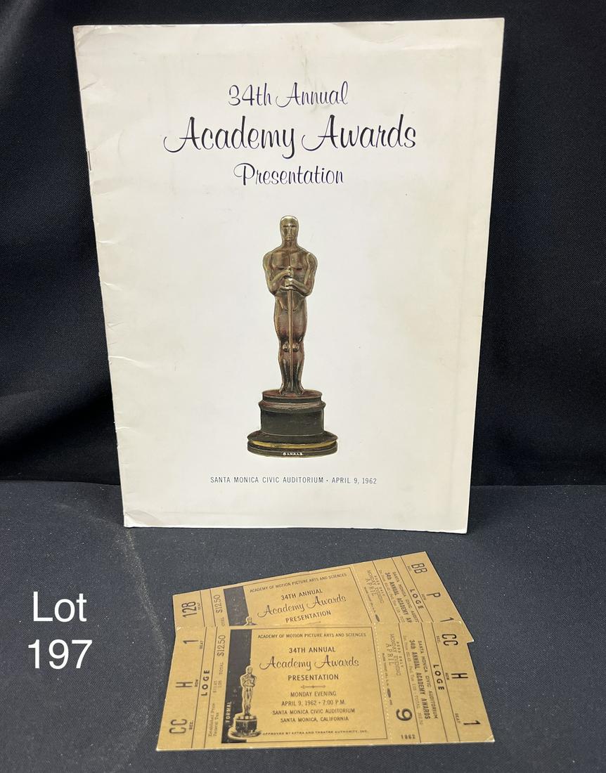 Program and Unused Tickets From the 34th Annual Academy Awards in 1962 (1 of 10)