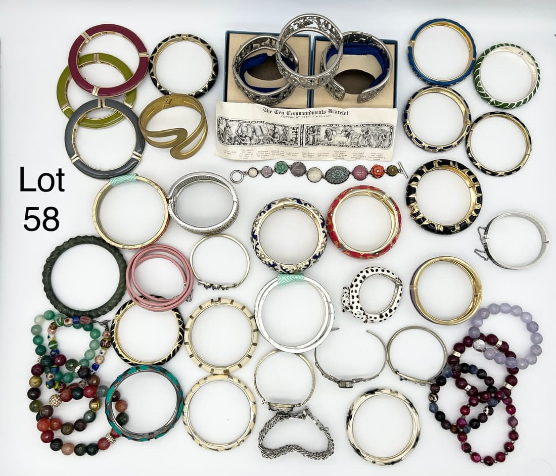 Collection of Bracelets Including Whiting and Davis (1 of 12)