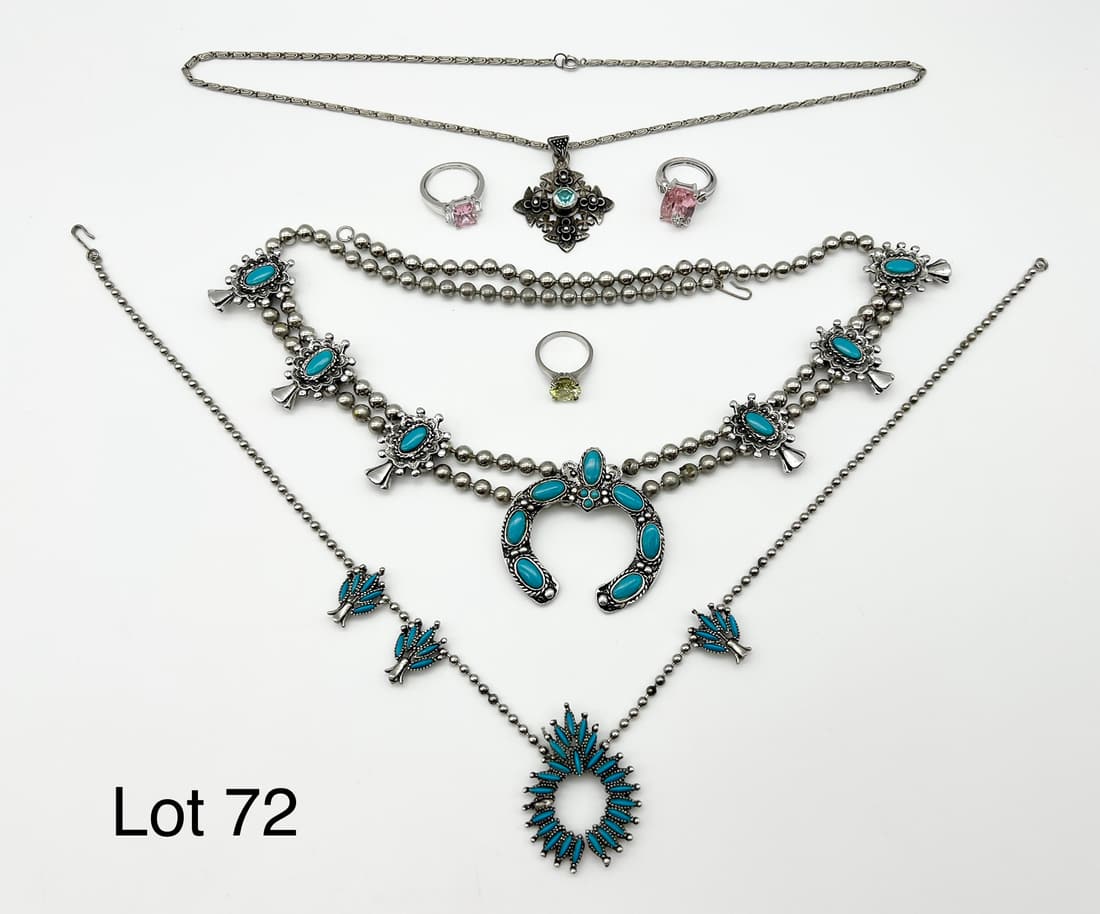 Collection of Costume Jewelry Including Squash Blossom Necklaces (1 of 5)