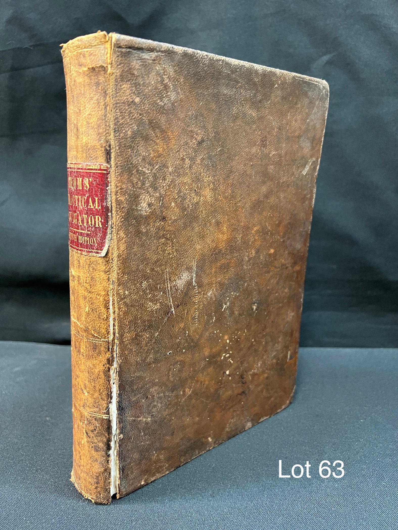 Mid 19th Century "Practice of Navigation at Sea" by Captain William Thoms: Antique leatherbound copy of "Practice of Navigation at Sea" by Captain William Thoms. Includes engraved diagrams and figures. Seventh edition, published by Robert Shaw, Navigation Warehouse, 1864. *n