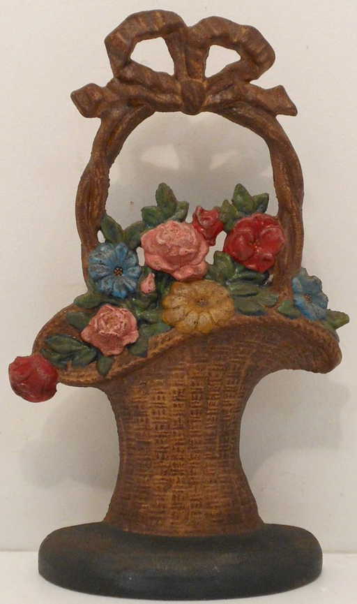 Hubley Cast Flower Basket Door Stop