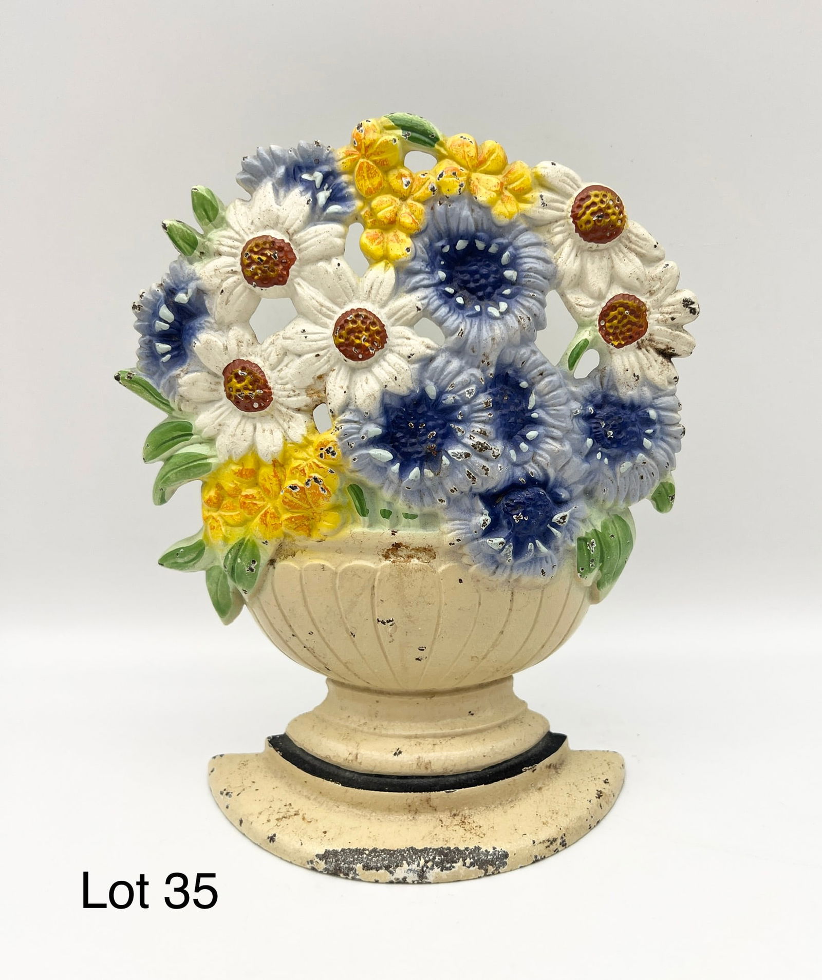 Hubley Cast Iron Flower Bouquet Doorstop (1 of 6)