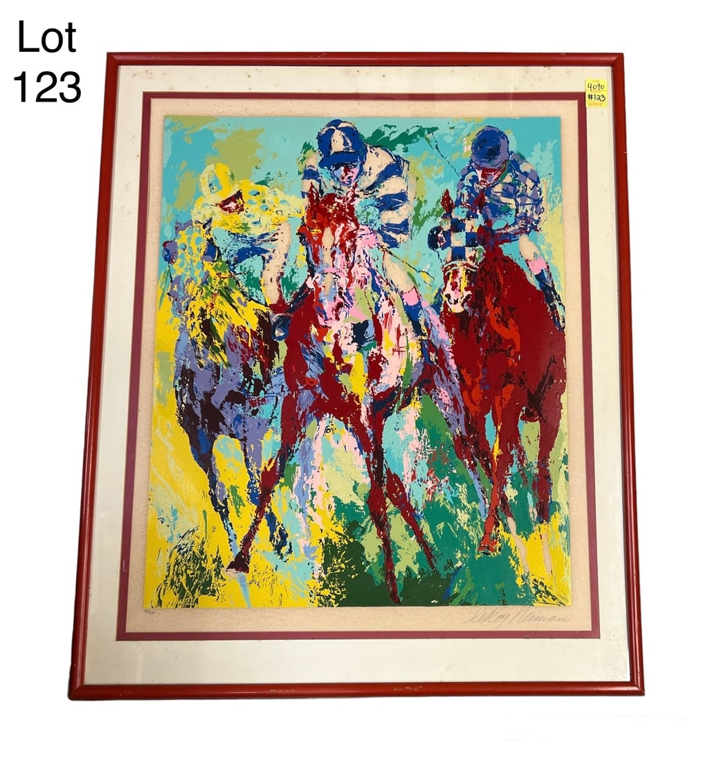 Signed LeRoy Neiman (1921-2012) "The Finish Horse Racing" Serigraph on Paper (1 of 8)