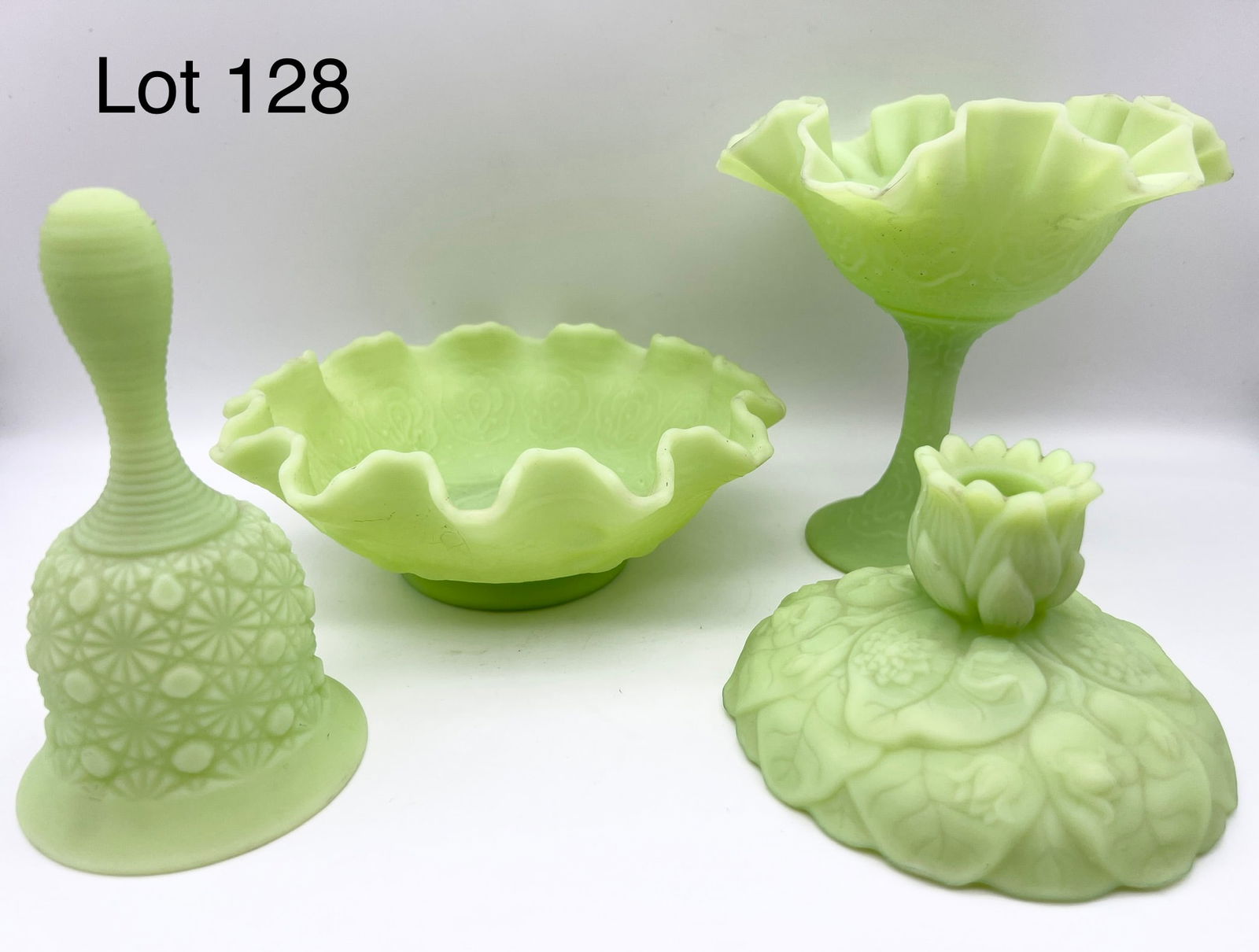 Lot of Fenton Uranium Satin Glass (1 of 18)