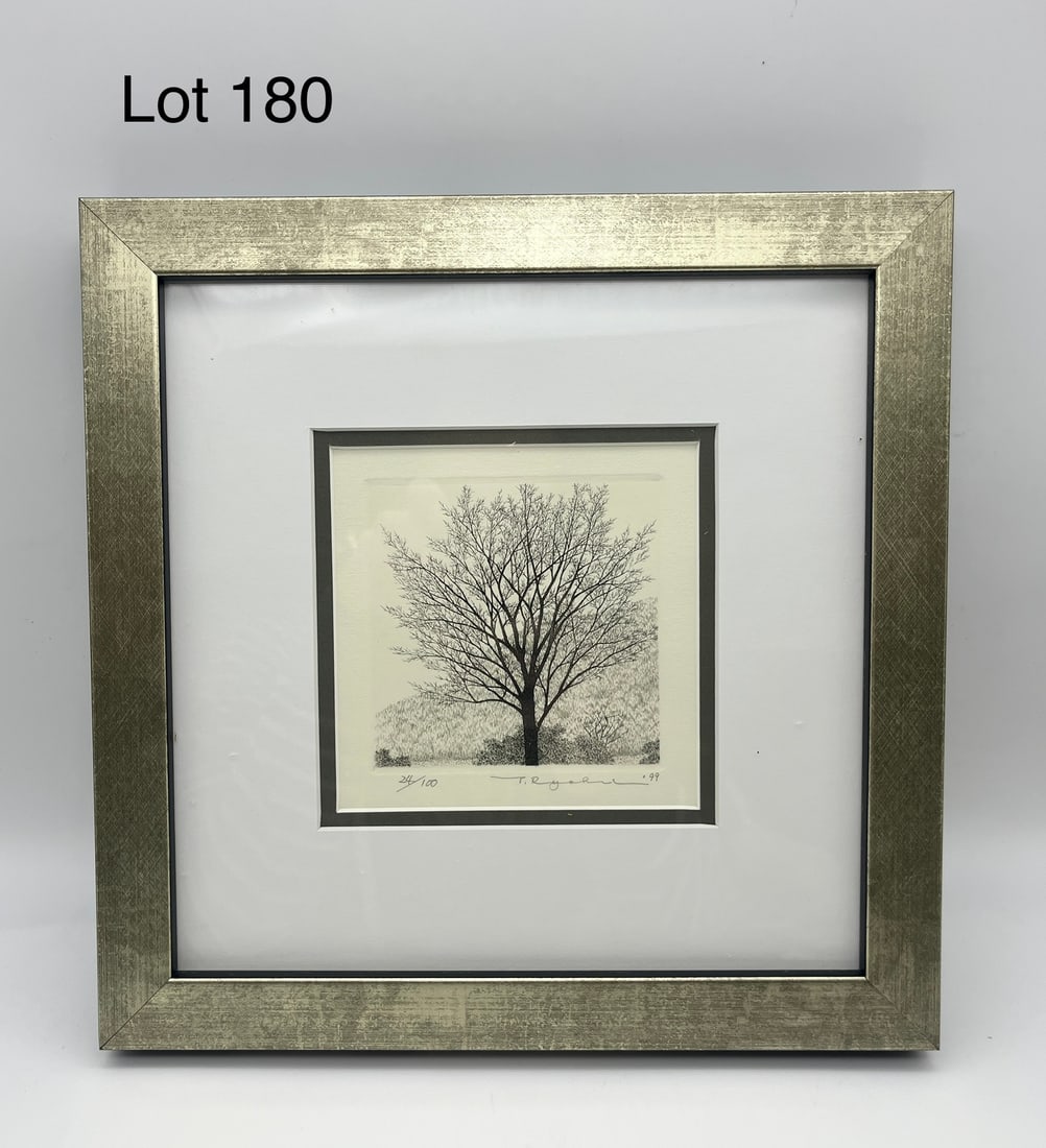 Signed Tree Etching by Tanaka Ryohei (1933-2019) (1 of 8)