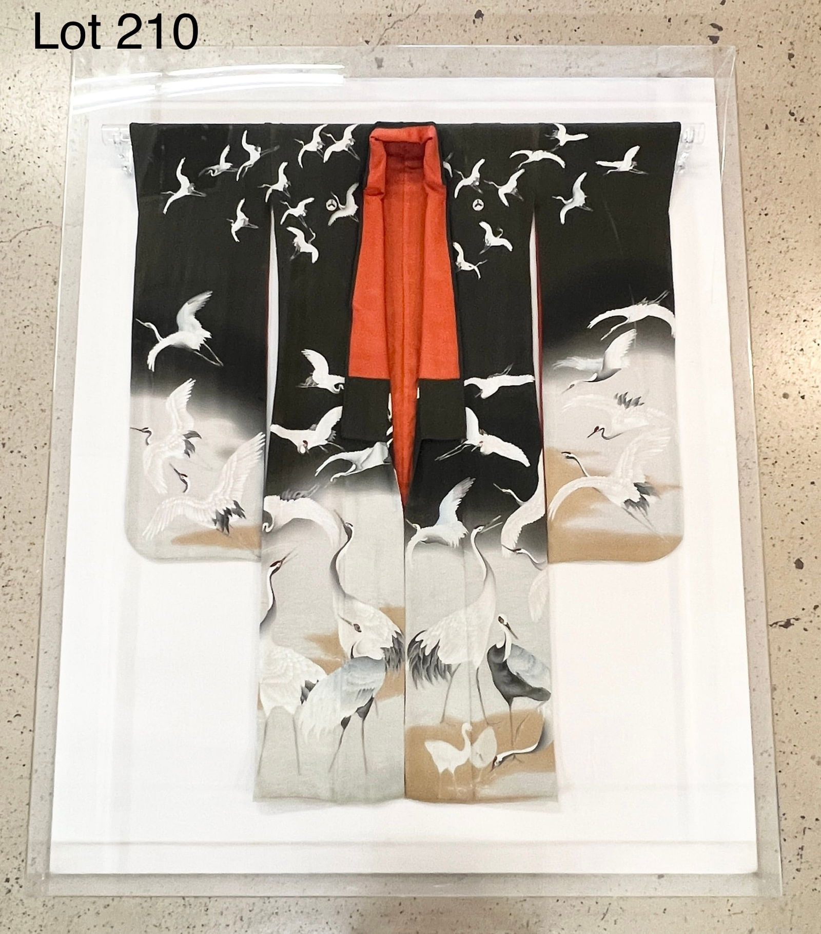 Vintage Kimono In Large Acrylic Shadow Box (1 of 10)