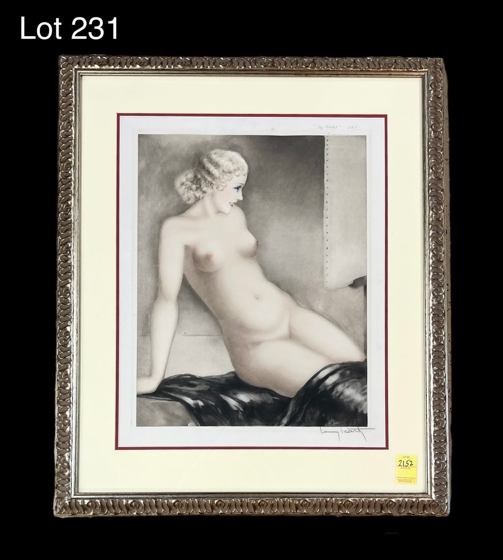 Signed Limited Edition Louis Icart (1888-1950) "My Model" Etching (1 of 6)