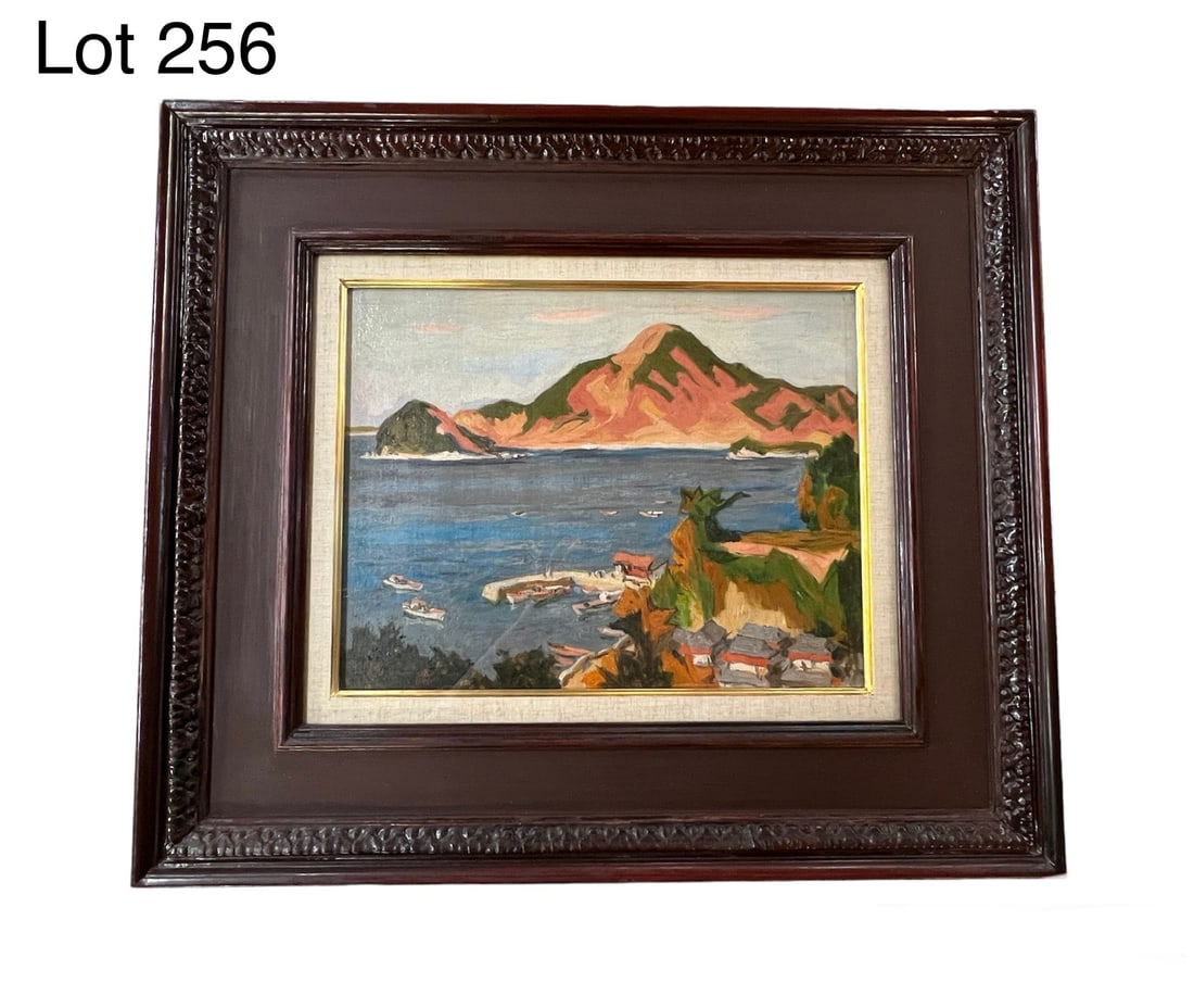 Toraji Ishikawa (1875-1964) Oil on Canvas Waterscape (1 of 6)