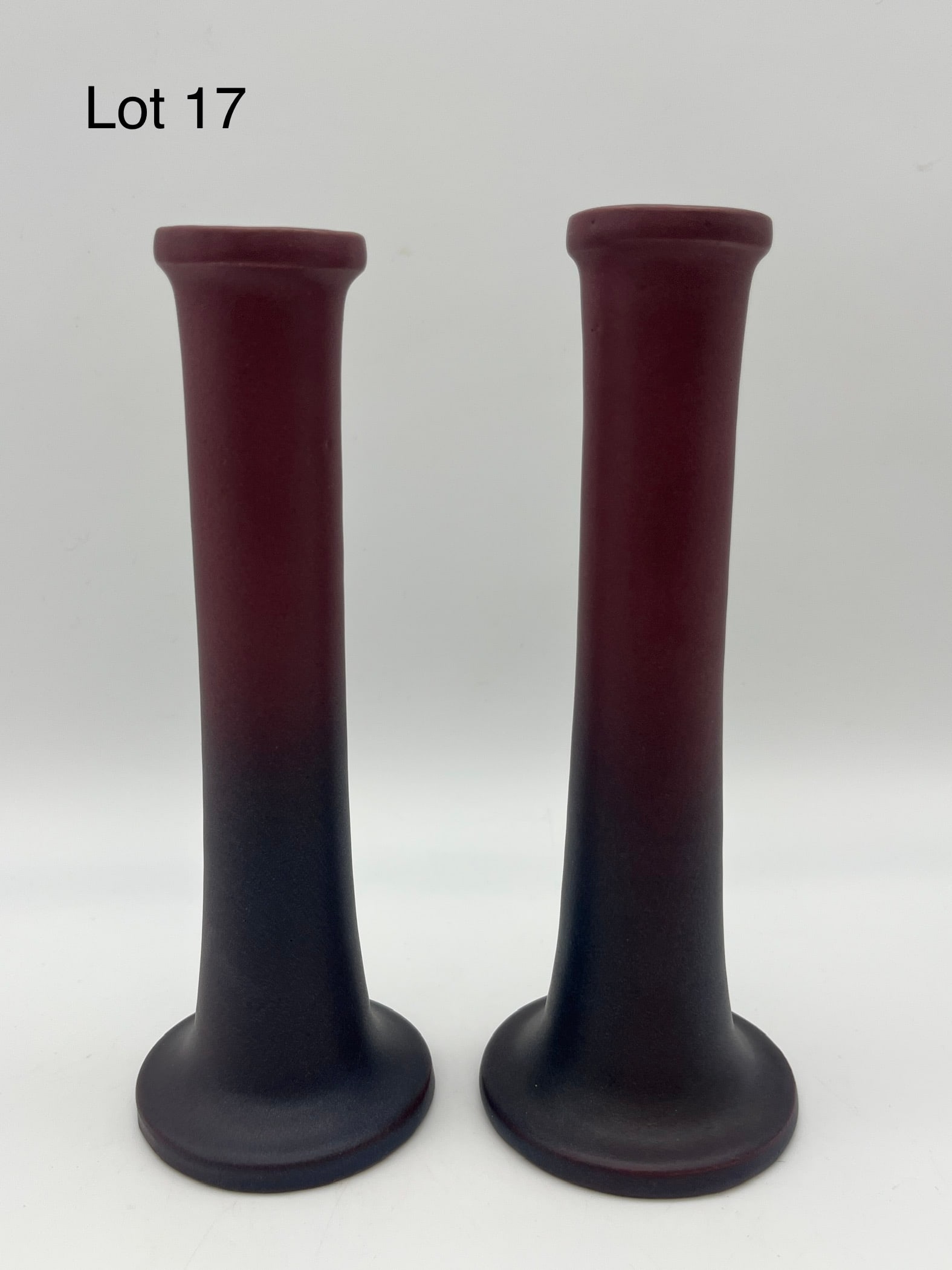 Pair of 1922 Signed Van Briggle Mulberry Bud Vases (1 of 8)