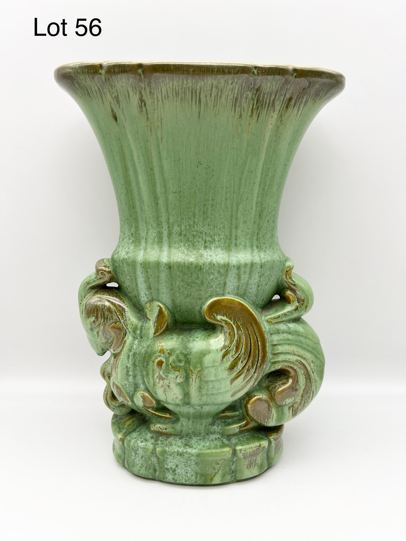 Alexander Blazys (1894-1963) for Cowan Pottery Green Oriental Bird Vase (1 of 8)
