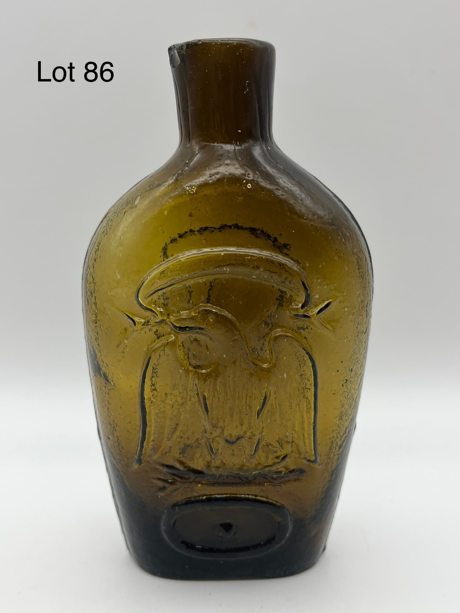 1850s Stoddard Glass Half Pint Eagle Flask (1 of 8)