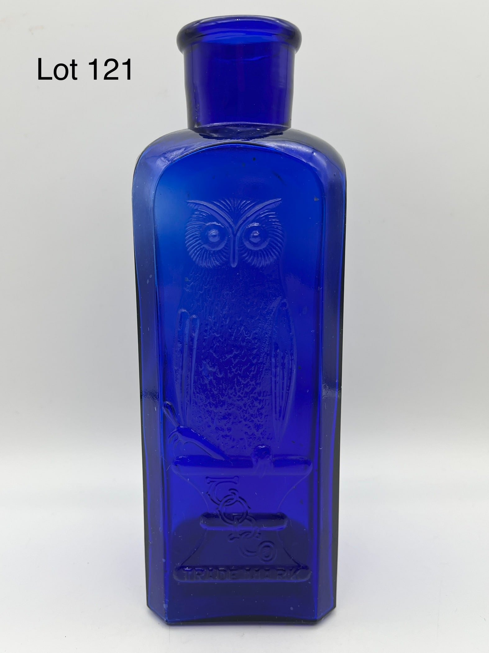 Antique Cobalt Blue Owl Drug Co. Glass Bottle (1 of 8)