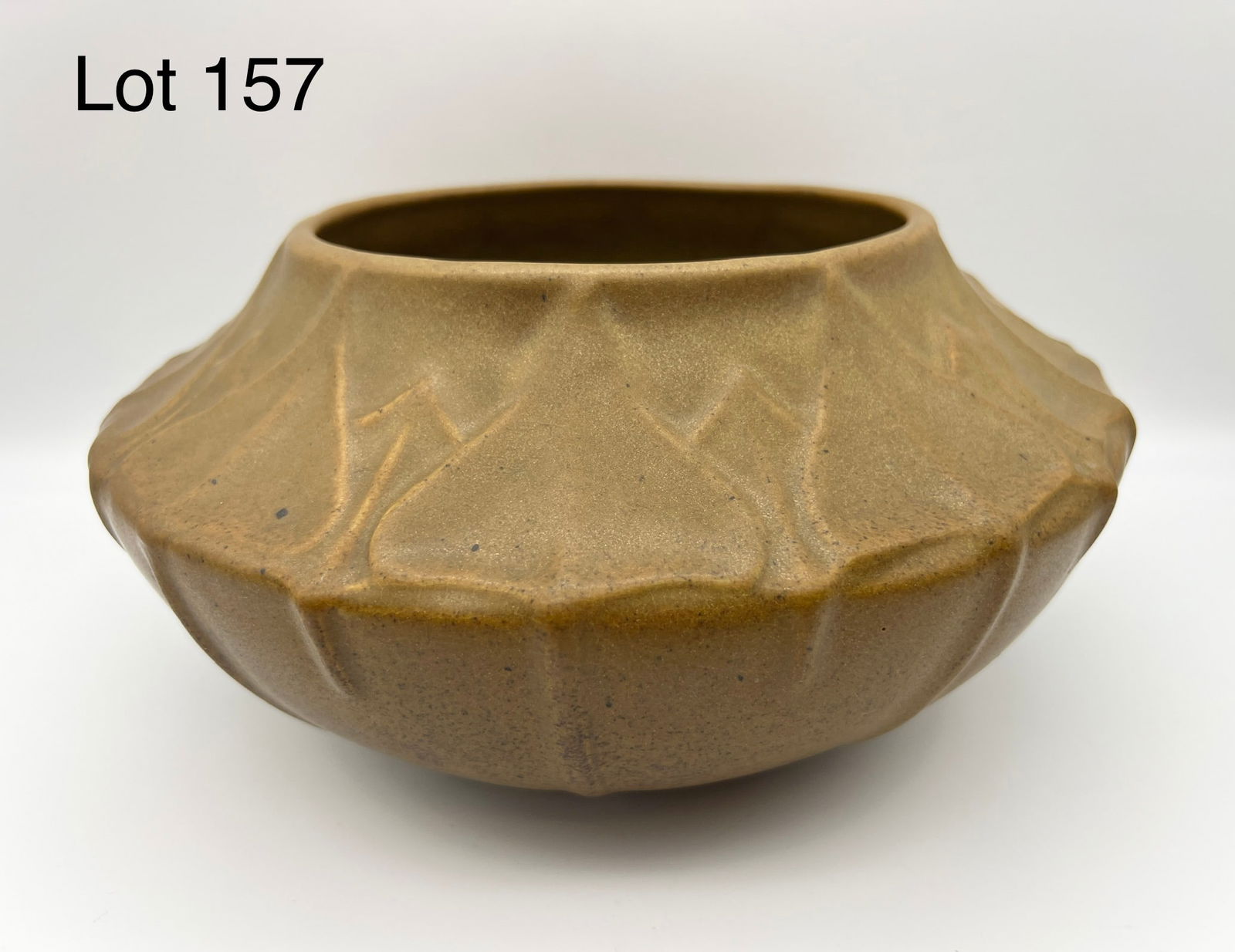 1919 Van Briggle Matte Brown Bowl #737 (1 of 7)