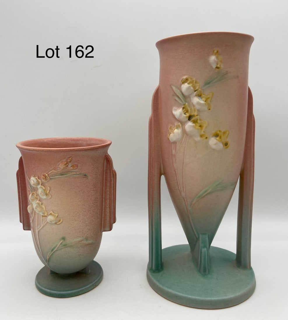 Duo of Roseville Ixia Pink Vases (1 of 10)