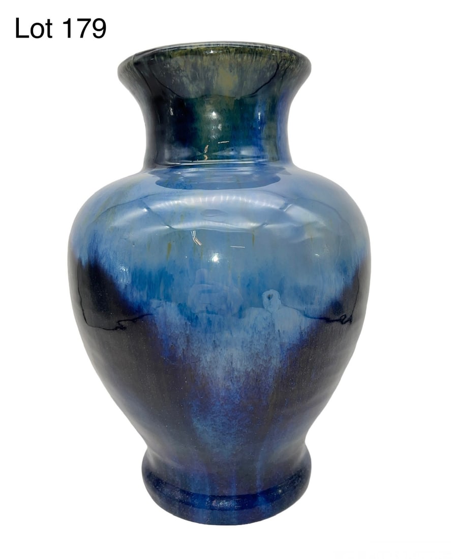 1910s Fulper Pottery Flambe Blue Glaze Vase (1 of 9)
