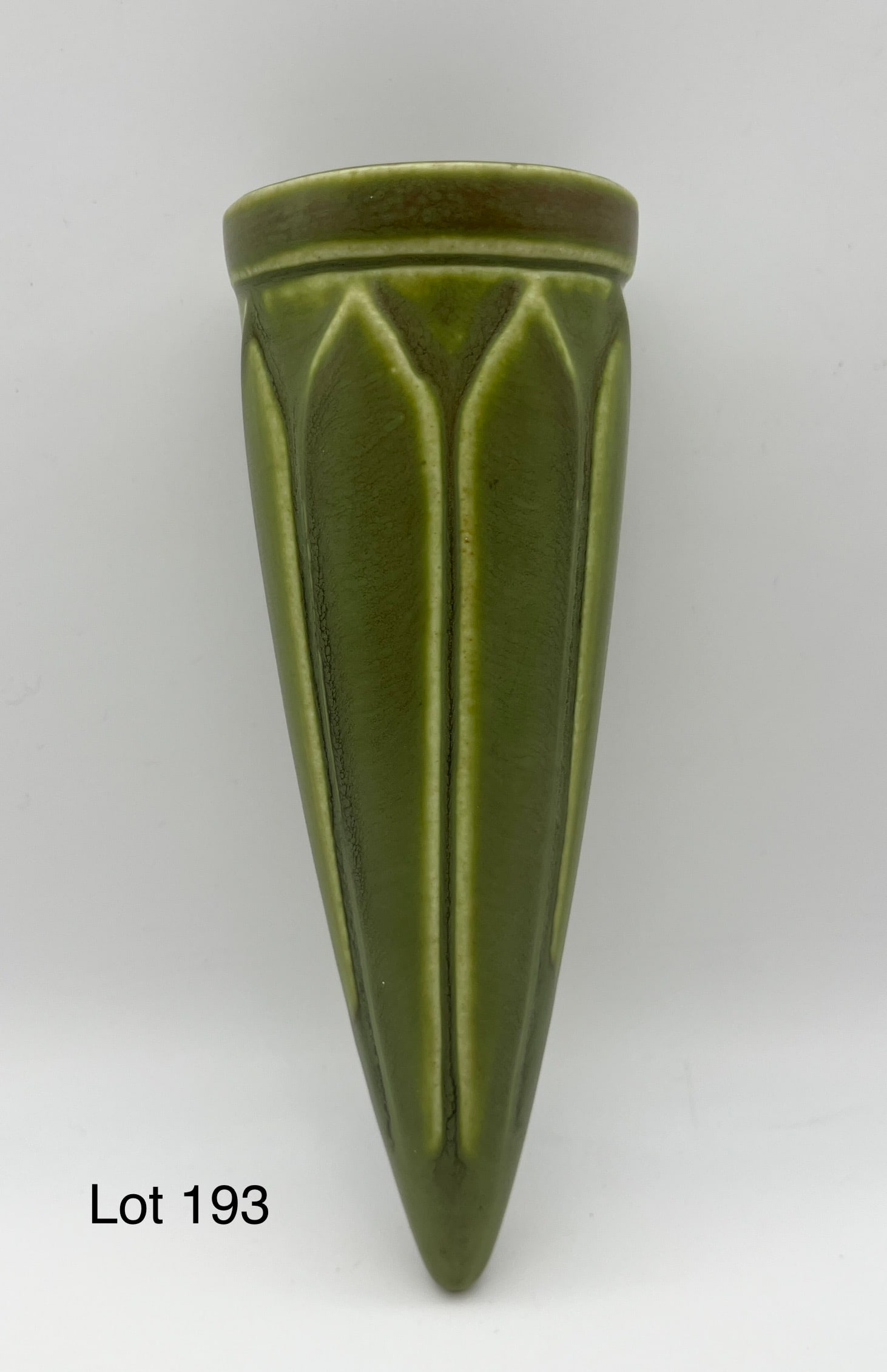 1924 Rookwood Green Wall Pocket #2008 (1 of 8)