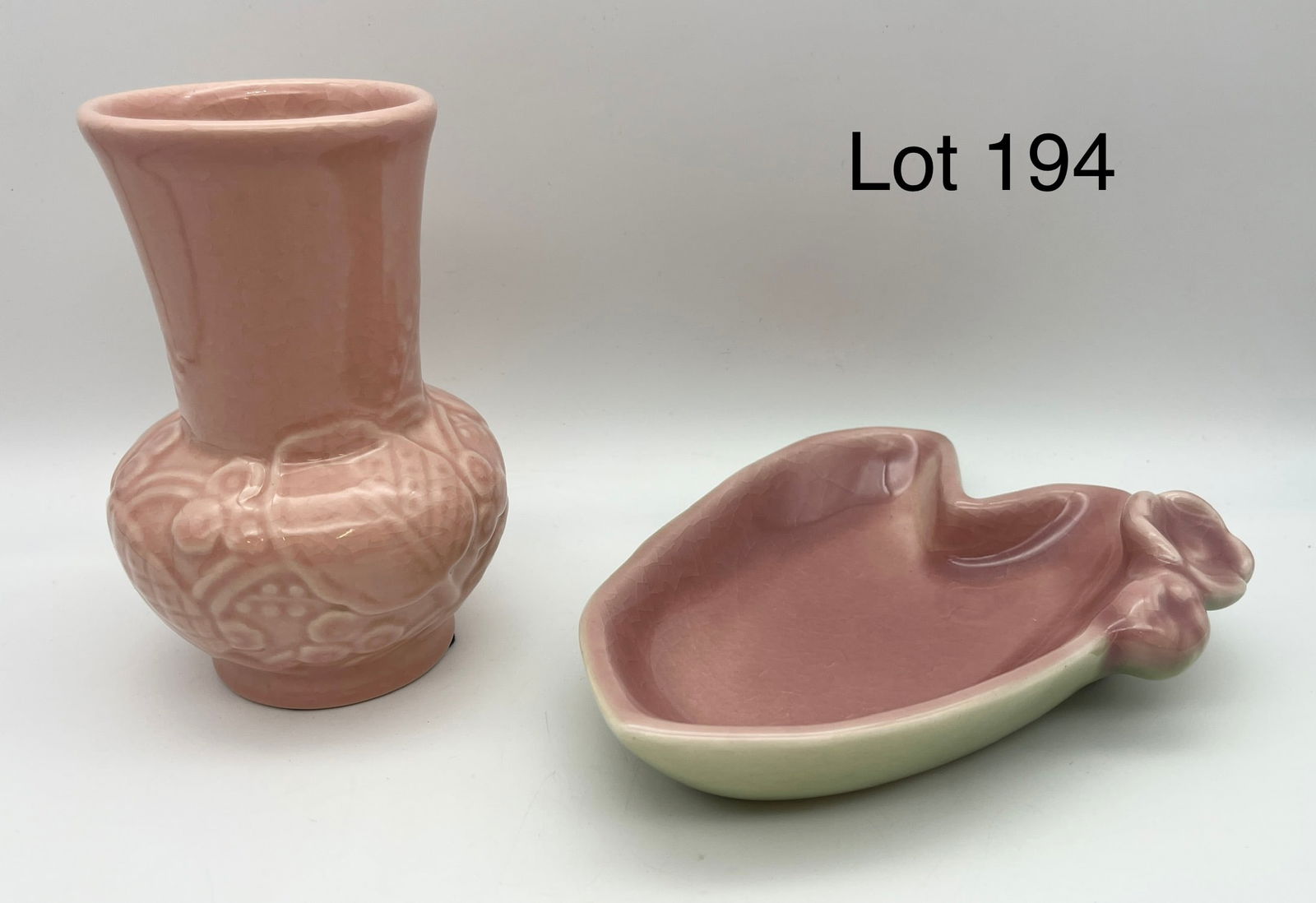 Pair of Mid Century Rookwood Pink Floral Ceramics, #6363 and #6970 (1 of 12)