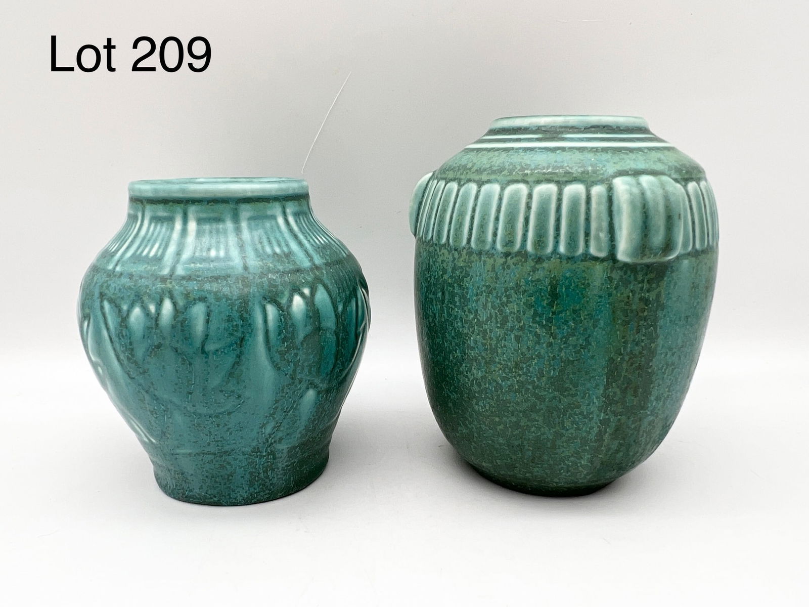 Duo of Rookwood Green Glaze Cabinet Vases (1 of 11)